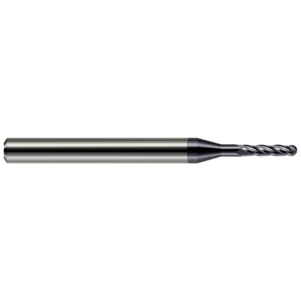 Miniature End Mill - 4 Flute - Ball, 0.0950", Shank Dia.: 1/8"